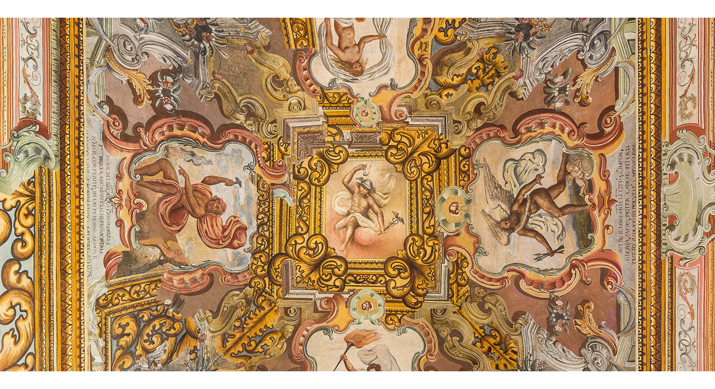 mythological themes on the ceiling frescoes of Castello di Ugento
