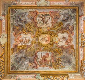 Frescoed ceiling at Castello di Ugento