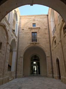 Courtyard of Castello di Ugento after the renovation
