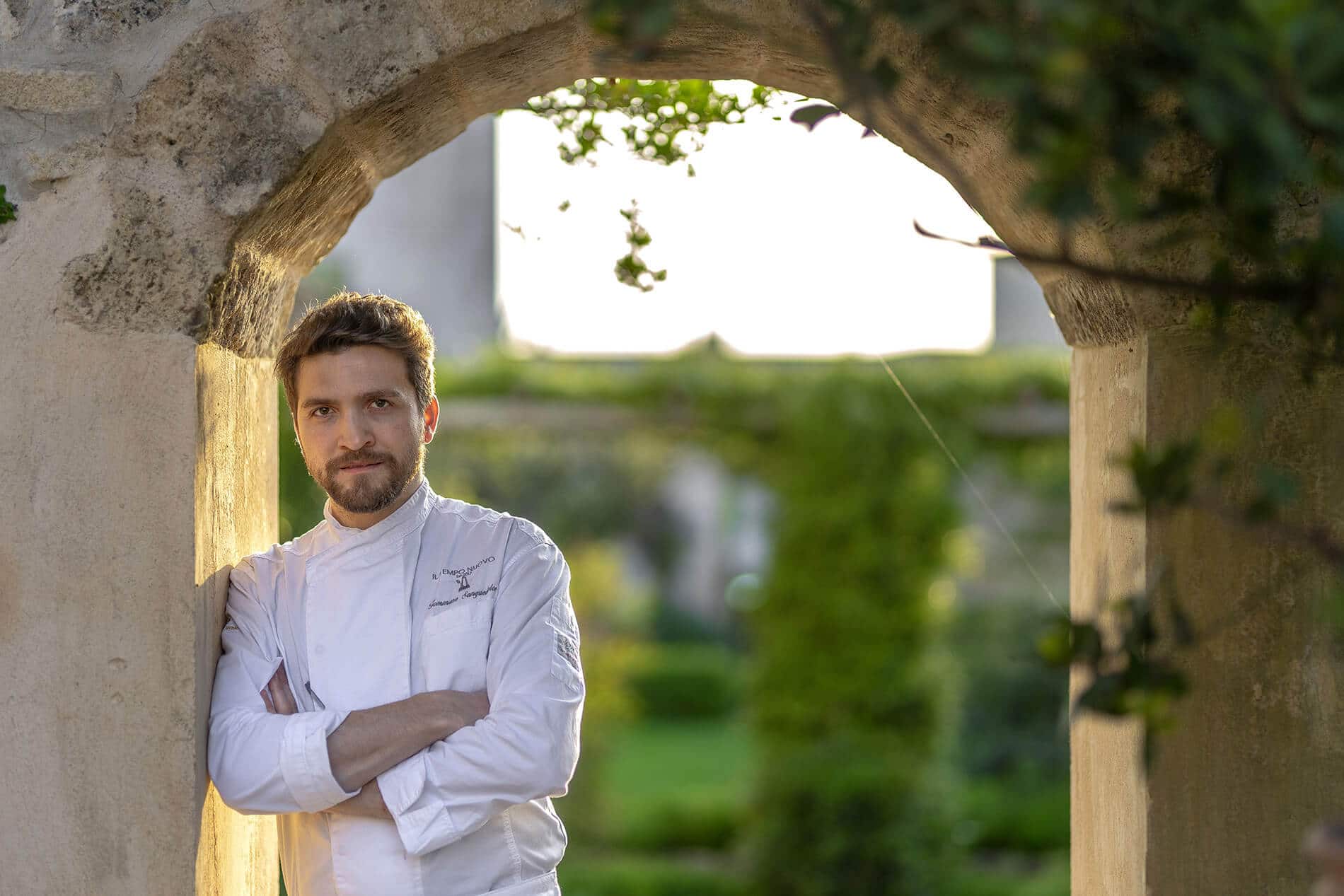 Chef Tommaso Sanguedolce cuisine at Castello di Ugento in Puglia