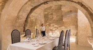 Castello di Ugento perfect setting for a special dinner in the ancient cellar